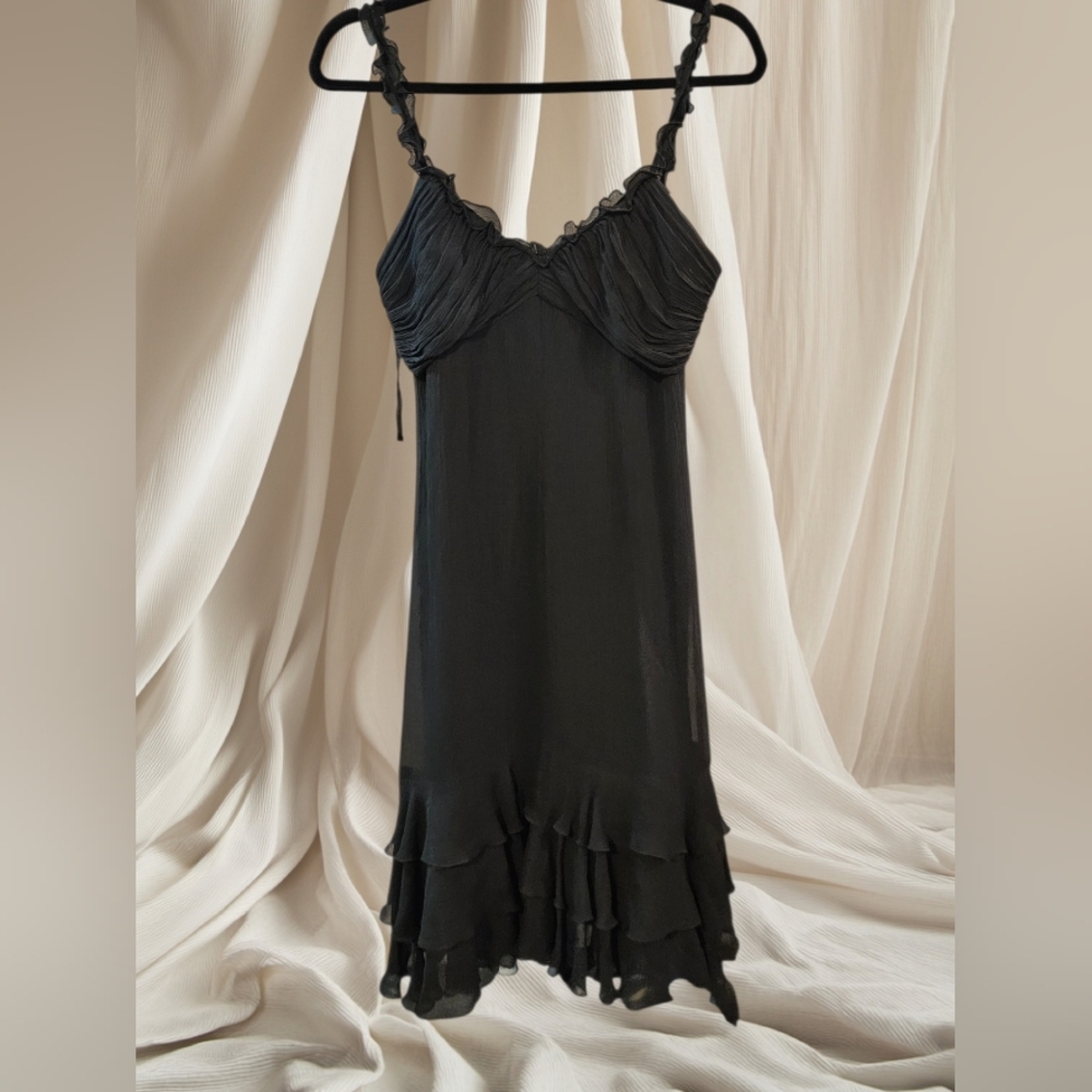 Nine West Vintage Women's Small 100% Silk Black Dress